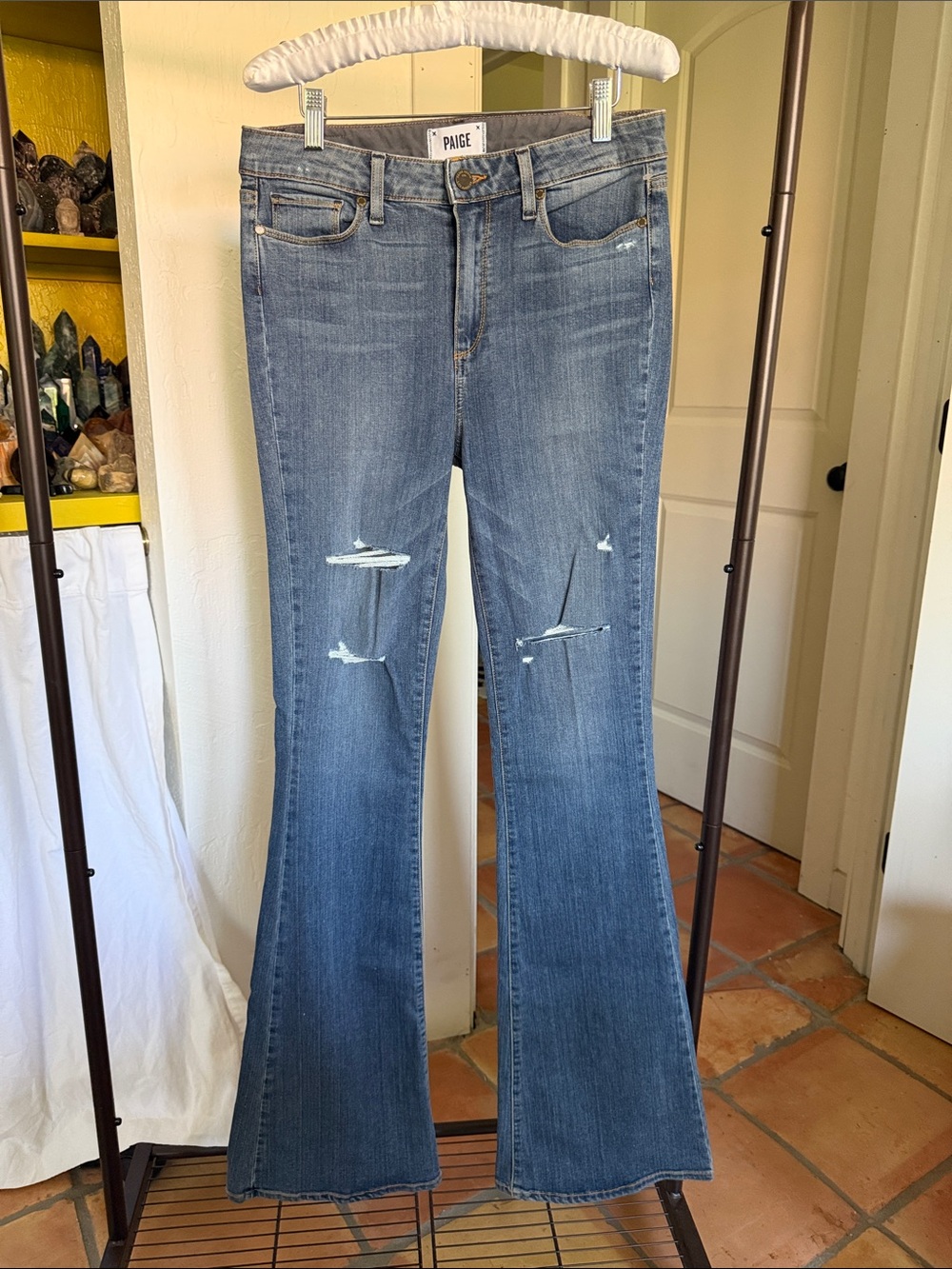 New PAIGE Blue High Waited Flare Jeans